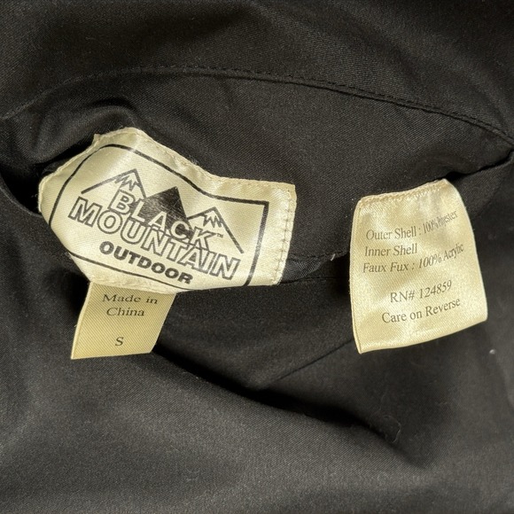 VTG Black Mountain Deep Pile Fleece Jacket Small Red Nordic Fair Isle Reversible - Picture 5 of 9